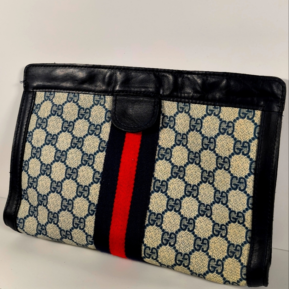 Gucci Sherry line Parfums In navy Blue and Red Bag With Blue Interior